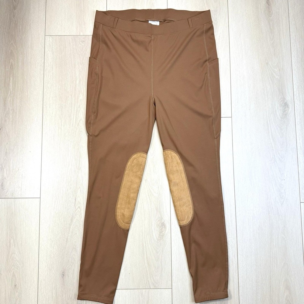 Baleaf Equestrian Riding Breeches Women 2XL Brown‎ UPF 50+ Knee Patch Tights NWT